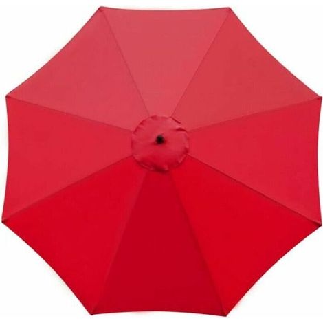 Housse de rechange pour parasol, 8 baleines, 3 m, imperméable, résistante aux UV, tissu de rechange, rouge (1/3)