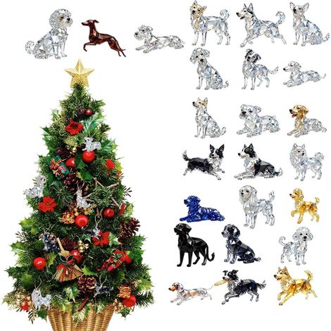 2025 Calendrier De L'Avent Chien Décor Animal Acrylique 2D Calendrier Compte À Rebours 24 Jours Ornement Chien pour Maison Arbre de Noël Rétroviseur Voiture Mur Fenêtre Porte Adultes (1/5)