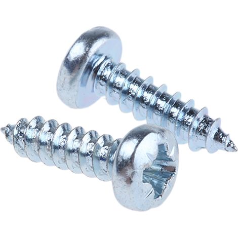 Vis autotaraudeuse RS PRO, N°6 x 13mm, tête Cylindrique, en Acier ( Prix pour Boîte de 100 )