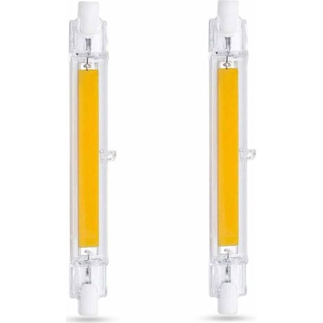 R7S LED Bulb 118mm 10W Warm White 3000K 1000LM Equivalent to R7S J118 Halogen Lamp 80W 100W Non-dimmable R7S 118mm Slim COB LED Bulb for Wall/Floor Lamp 2-Pack [Energy Efficiency Class A+] (1/5)