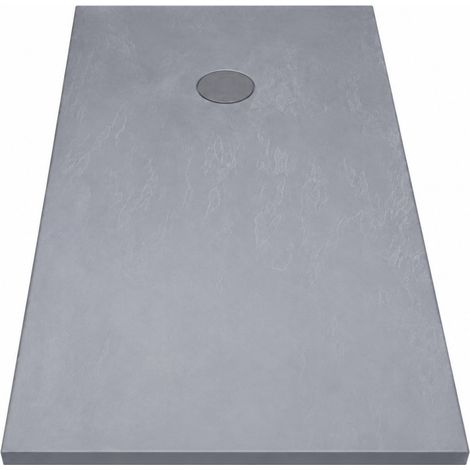 Receveur de Douche Extra-Plat 160x90x3cm O'DESIGN Iro Solidstone Tonka Gris - IRO160X90T (1/3)