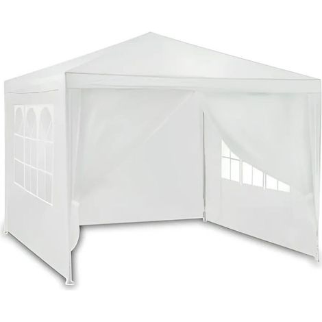 TG77595-2 TENDA DA GIARDINO A PADIGLIONE CON 4 PARETI, GAZEBO DA GIARDINO PER FESTE E USO COMMERCIALE