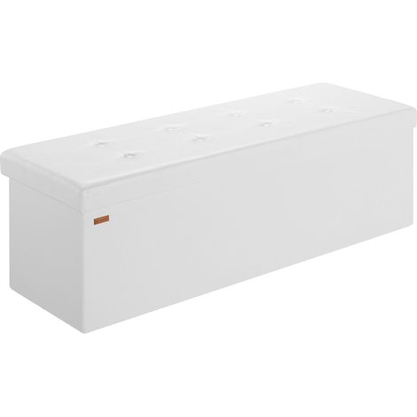 CASARIA® Panca Contenitore Pieghevole Similpelle Pouf Poggiapiedi Ottomana XL - Weiß (de)