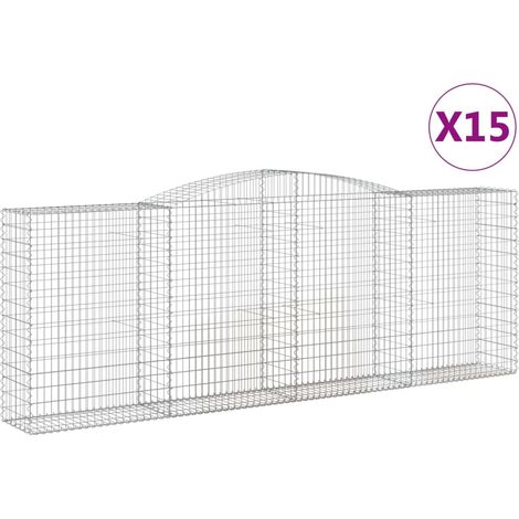 Maison Exclusive - Gabionen mit Hochbogen 15 Stk 400x50x140/160cm