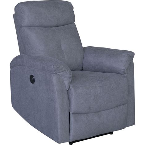 Fauteuil 1 place relax électrique gris Lucas (1/5)