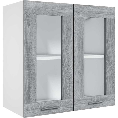 Maison Exclusive - Vitrina colgante "Lyon" gris Sonoma 60x31x60 c (1/5)