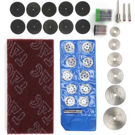 88 Pièces Kit d'Accessoires pour Ponceuse, Lames de Scie Circulaire et Abrasifs, Ensemble de Ponçage Polyvalent