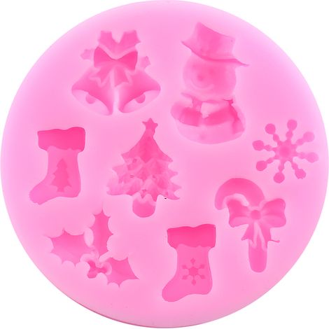 Moule en silicone pour fondant, gâteau de Noël, chocolat, pâtisserie, décoration de sucre, chaud