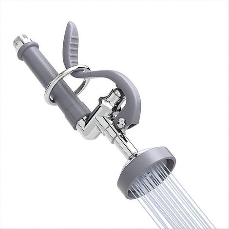 Mitigeur de cuisine professionnel, pommeau de douchette pré-rinçage pour évier commercial, acier inoxydable, flexible haute pression, usage intensif en restauration. (1/5)