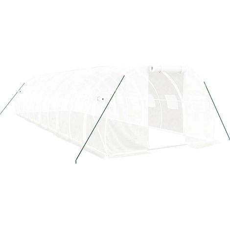 Maison Exclusive - Serra con Telaio in Acciaio Bianco 30 m² 10x3x2 m