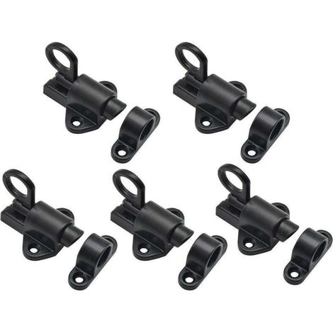 Ensemble de 5 verrous à ressort en alliage d'aluminium pour portes et fenêtres coulissantes à fermeture automatique (1/5)
