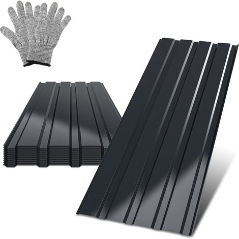 Randaco 36 Stück Profilblech Dachblech 115 x 45 cm, 0,25 mm, Anthrazit, für Gartenhaus und Carport (1/5)