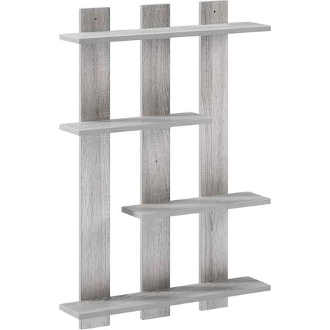 Scaffale da parete Sonoma grigio 61 x 13,5 x 88 cm vidaXL