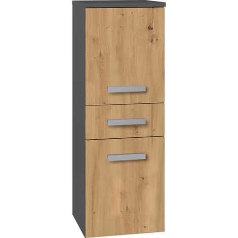 NINA - Bathroom cabinet 2 doors + 1 drawer - 30x30x85cm - Low bathroom storage column (1/5)