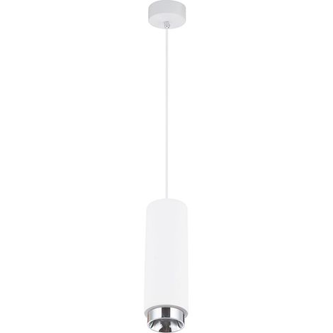 Lampada a sospensione design gesso bianco soggiorno illuminazione faretti soffitto lampada a sospensione anello cromato Globo 55010H (1/5)