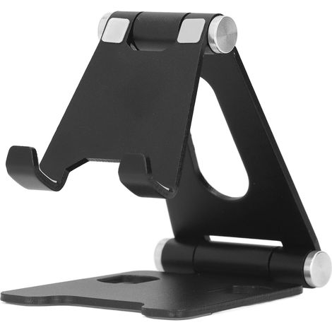 Support téléphone métal pliable, support tablette bureau rotatif 360° pour usage quotidien portable (1/5)