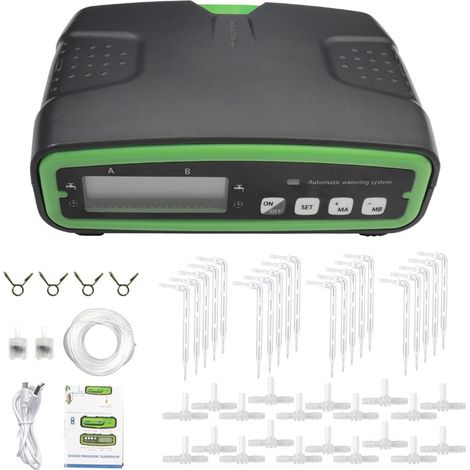Dispositif d’arrosage Intelligent, double pompe automatique, goutte à goutte pour 20 plantes en pot, système d’irrigation pour fleurs et terrasse (1/5)