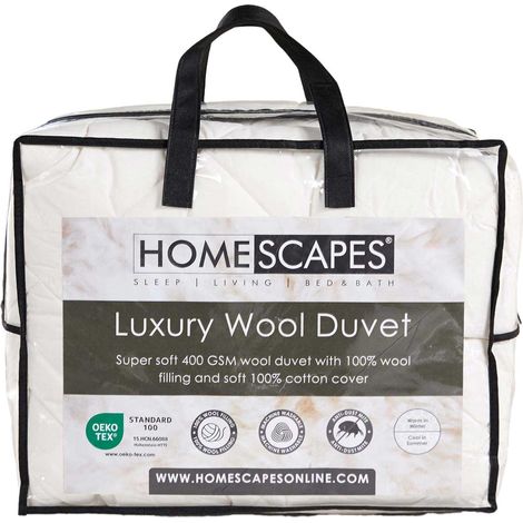 HOMESCAPES Premium Heavy Wool Duvet - Warm & Washable - Double (1/5)