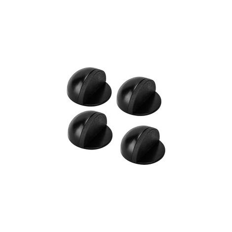 Arrêts de Portes, Lot de 4 Arrêts et Butées de Porte en Acier Inoxydable avec pare-chocs en caoutchouc, Stop-Porte Adhésif pour tous les sols durs - Noir (1/5)