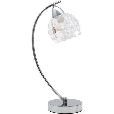 Sobremesa TULIPA GLASS 1xE14 Al.41,6cm Cromo (1/4)