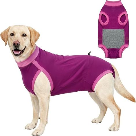 Dog Pyjamas Adjustable Size and Double Layer Anti-Licking Alternative to Collars (1/3)