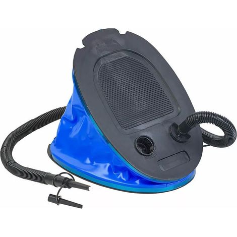 TRADE SHOP - Pompa A Pedale Blu 3lt Gonfiatore Portatile Piedi Gonfiabile A Soffietto 23x17cm 016999 - (1/5)