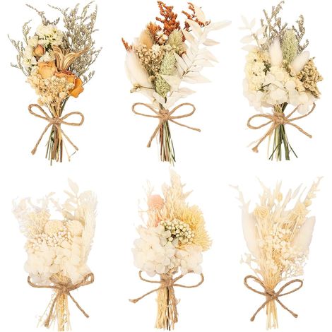 6 Pcs Fleurs Séchées, Fleur Séchée Bouquet de Fleurs Séchées Fleurs Sechees Vrac Fleur Sechees Decoration pour Scrapbooking Bougie Bricolage Résine Époxy Floral Fabrication (Style 3) (1/5)
