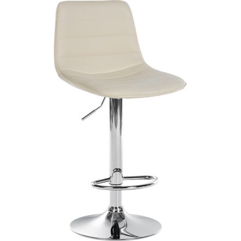 Sgabello da bar Lex in similpelle crema cromo (1/5)