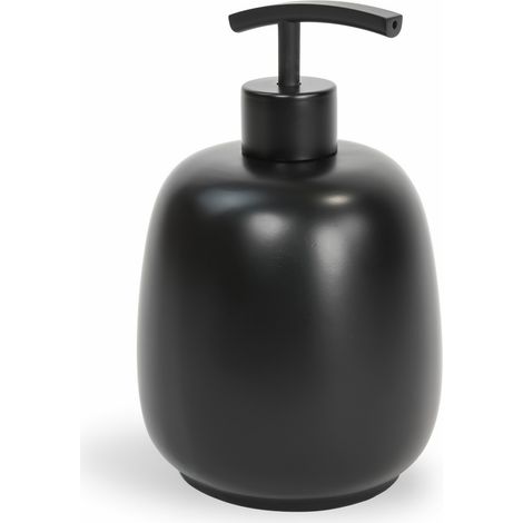 Distributeur de savon à poser noir mat en polyrésine mod. Afra (1/2)