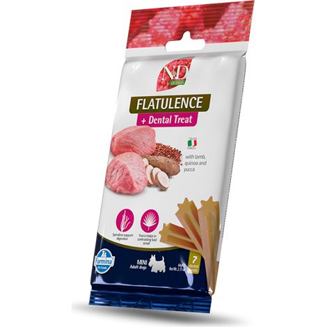 Farmina Dog Snack Dental Treat N&D Quinoa Flatulence Mini - Confezione 60 Gr - Snack