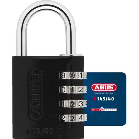 Abus 346132-145/40negro Hypersensibilité aux substances actives ou Cadenas en aluminium 40 mm Noir 4 positions (1/5)