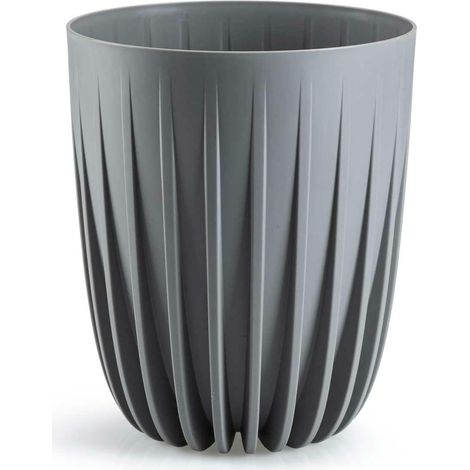 Gestreifter Blumentopf, grau, H 30 x H 25 cm (1/5)