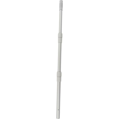 Manche télescopique pour nettoyeur de piscine, en alliage d'aluminium renforcé, avec épuisette et perche de sauvetage de 120 cm (sans trou de suspension), 62 cm / 2,4 pouces.