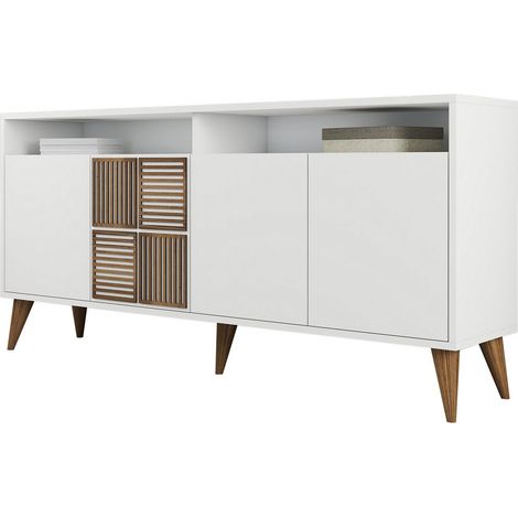 Buffet en bois blanc 4 portes Roma 160cm (1/5)