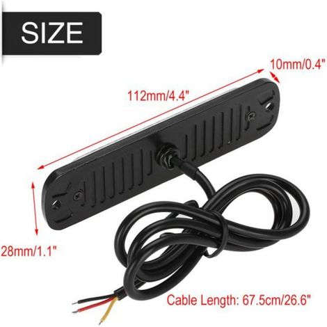 feux flash led, 4 pièces Feux Stroboscopique 12-24 V Voiture 6 LED Lampe Flash Strobe D'urgence Avertissement Grille de Lumière Cl (1/4)