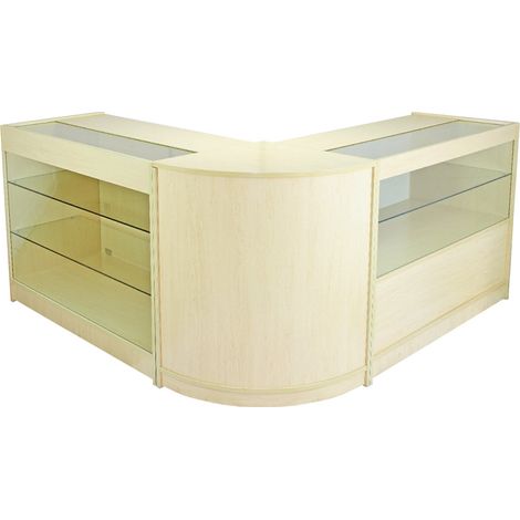 MonsterShop - Set Solar con 3 Banconi da Negozio e Reception con Finitura in Acero Laminato (1/5)
