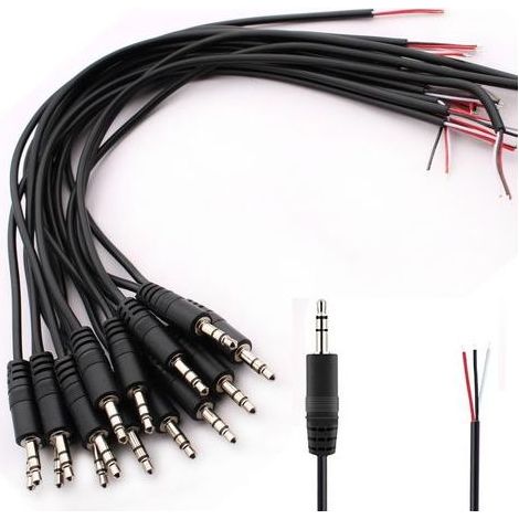 15pcs connecteur Jack 3.5 TRS 3 pôles Câble Jack Audio 3.5mm, Jack Stereo 3.5 mm, connecteur Jack 3.5 a souder,pour réparation de câble Audio(30 cm) (1/5)