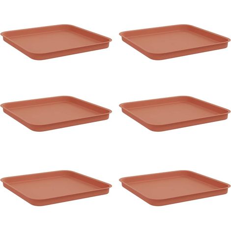 Maison Exclusive - Quadratisches Blumentablett 6 pcs Ziegelrot 32