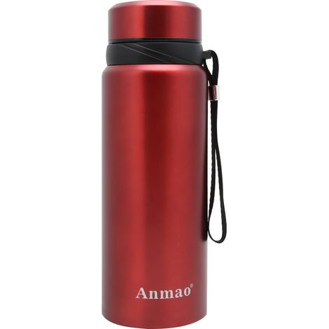 Bouteille isotherme portable en acier inoxydable de 750 ml, rouge, idéale pour les sports de plein air. (1/5)