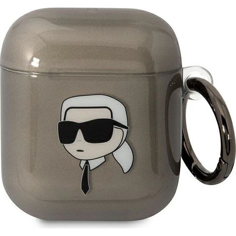 Funda para AirPods Karl Lagerfeld KLA2HNIKTCK 1/2 negra/negra Cabeza de Karl (1/3)