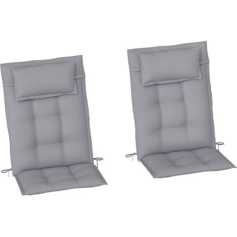 Ensemble Irovami 2 pièces pour transat, déperlant Coussin d'assise pour transat de jardin Dimensions : 50 x 116 x 5 cm, gris clair (1/5)