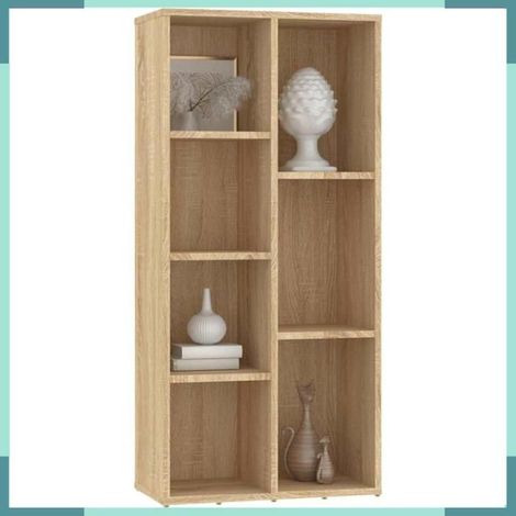 Bibliothèque - 801110 - Chêne Sonoma - 7 étagères - 50 x 25 x 106 cm (1/5)