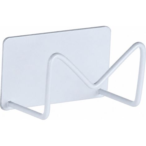 Égouttoir d'évier en acier inoxydable, porte-éponge, rangement pour laine d'acier, modèle M blanc (1/5)
