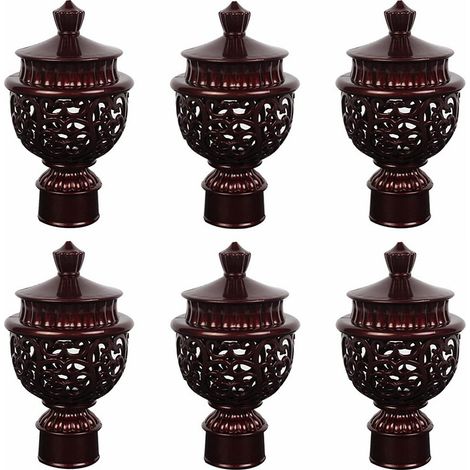 Embouts de rideaux finement ouvragés et ajourés, embouts de tringle à rideaux de style romain à l'ancienne pour rideaux et voilages, embouts décoratifs (1/5)