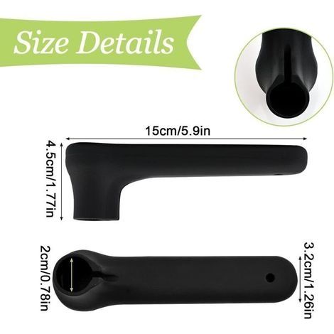 Set mit 2 Silikon-Türgriffkappen – Antistatischer Schutz für eckige Türgriffe – Elegante, matte, schwarze Oberfläche (1/3)