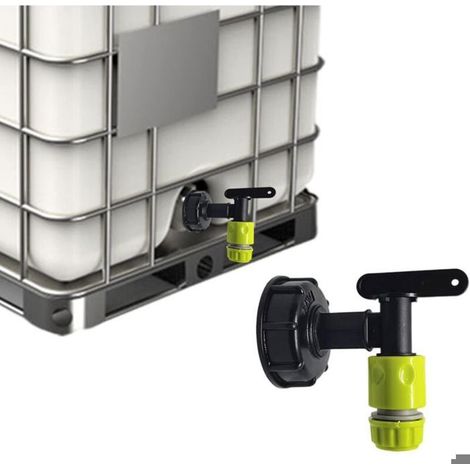 Robinet Cuve IBC S60x6, Adaptateur Réservoir IBC, 3/4" en Plastique, Robinet de Jardin pour Réservoir IBC (1/5)