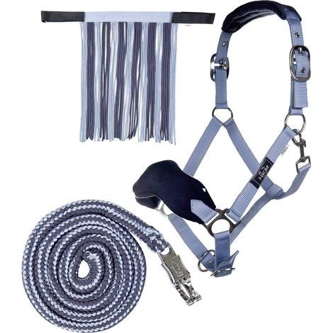 1 Lot De Licol Corde 180 Cm Polyester Bleu Cheval Poney (1/3)