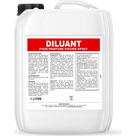 Diluant peinture piscine epoxy, fluidifie, améliore l'adhérence, evite les traces et surépaisseurs PROCOM  1 litre