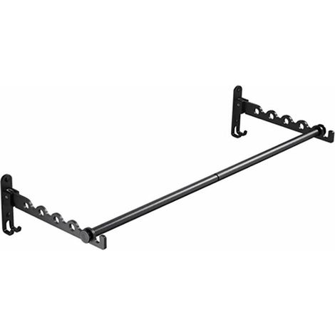 Porte-vêtements mural, tringle à vêtements pliable, cintre mural pliant, porte-vêtements mural en métal, porte-vêtements de chambre à coucher, salle de bain, longueur 80 cm noir (1/4)