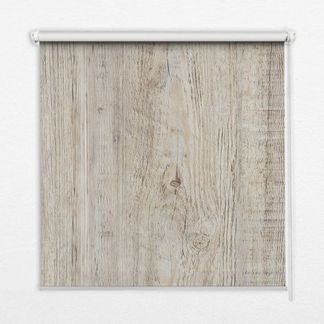 Innenrollo Fensterrollo - Rollo ohne Bohren - Sichtschutzrollo - Lichtdurchlässiges Rollo - Rechteckiges - Rollo - (90 cm x 140 cm) - Helles Holz (1/5)